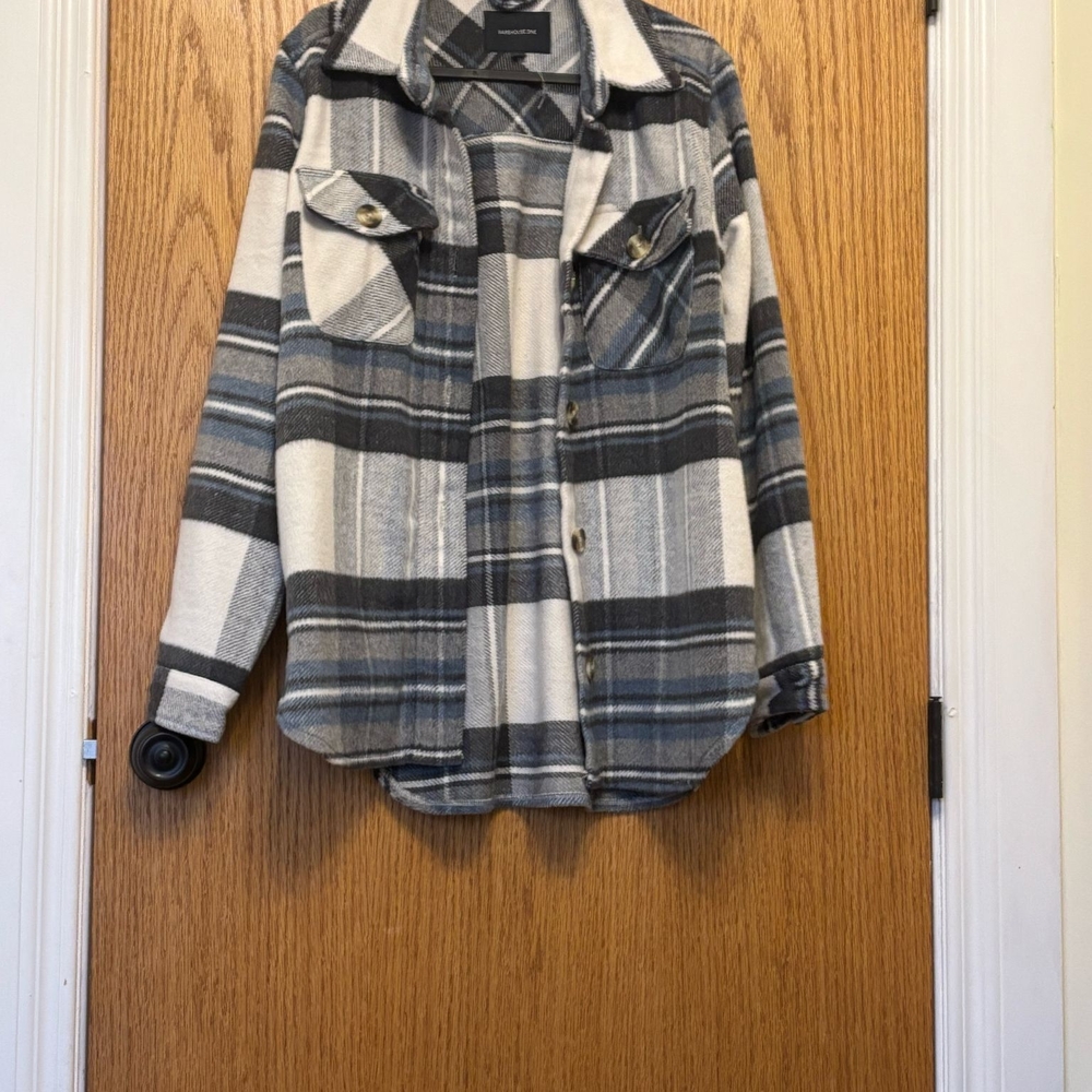 Plaid Button-Up Jacket